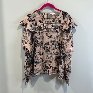 Parker NYC floral blouse top in Pink Pearl Paradise L